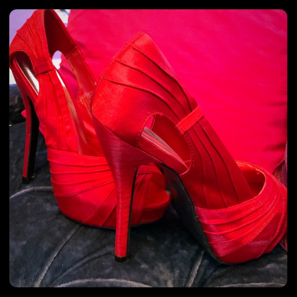 Sexy Red Open Toe Pumps
